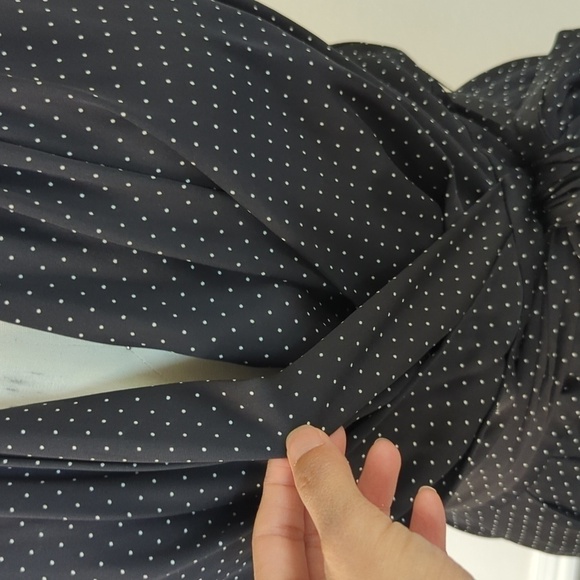 Diane von Furstenberg Polka Dot Halter Straight Leg Silk Jumpsuit Black White 4 - Picture 5 of 11